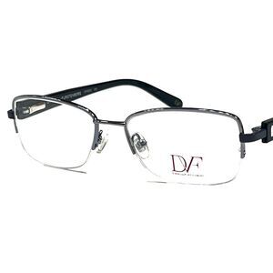 NEW Diane von Furstenberg DVF 8033 403 Black Half Rim Eyeglass Frames 50-16-135